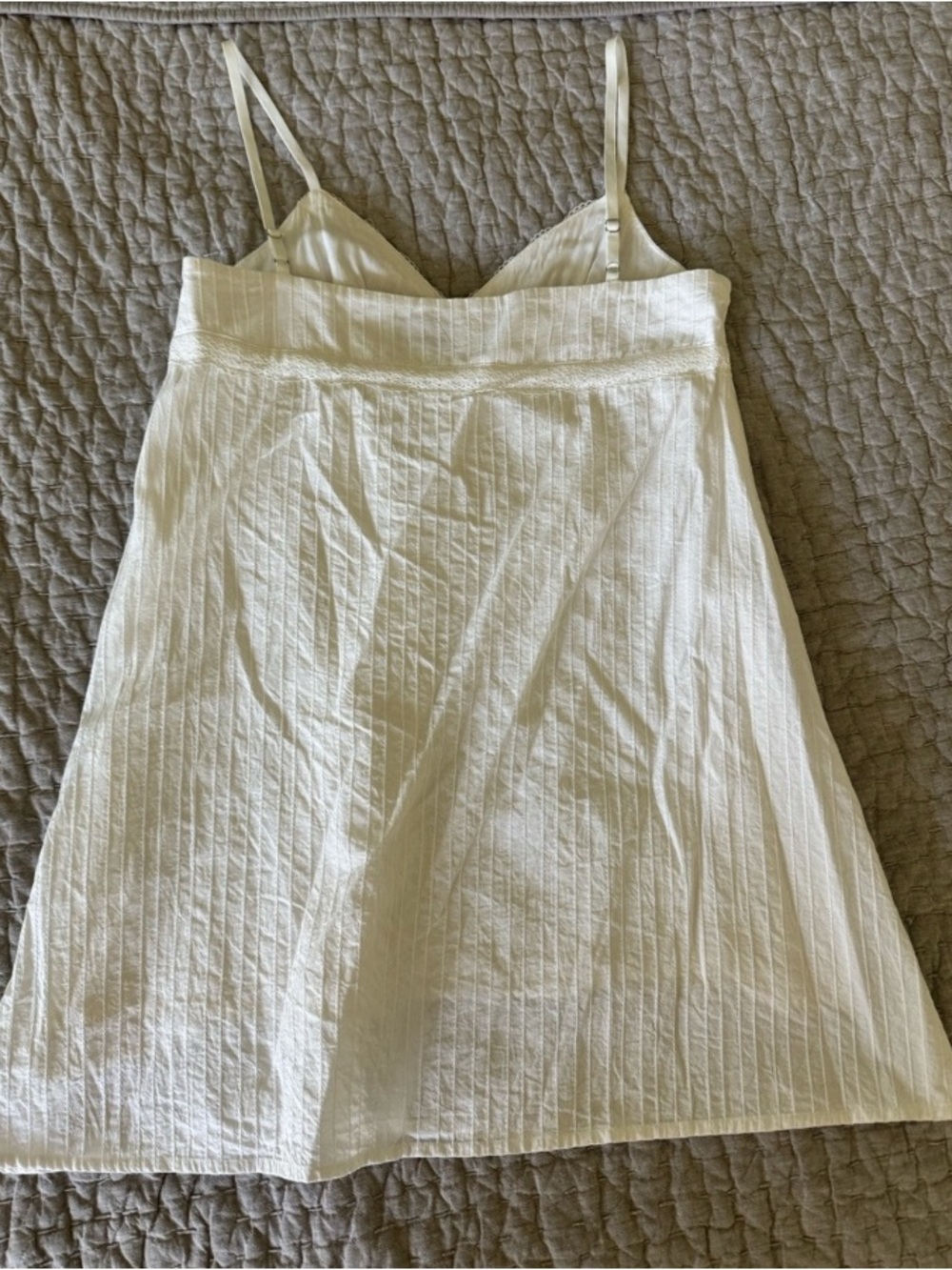 Women's White Textured A-Line Cami Top